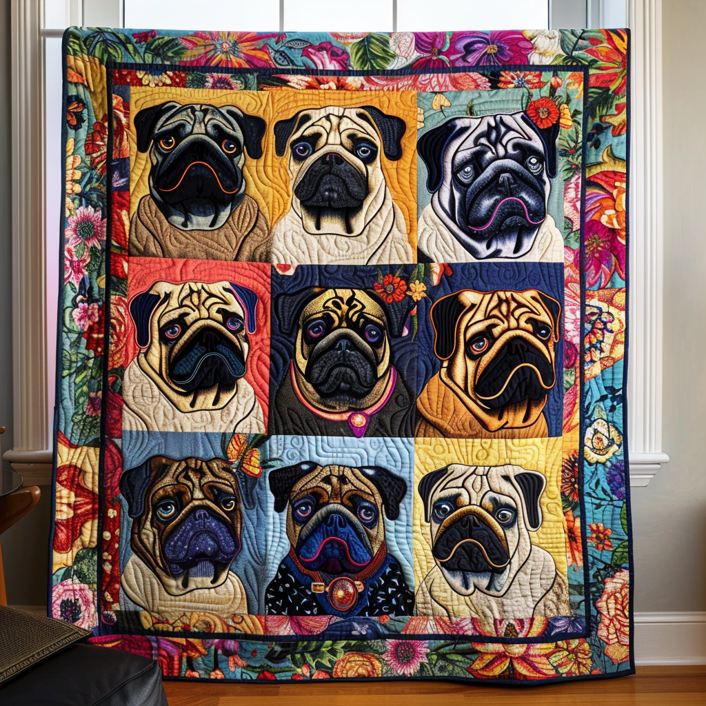 Adorable Baby Pugs Blanket