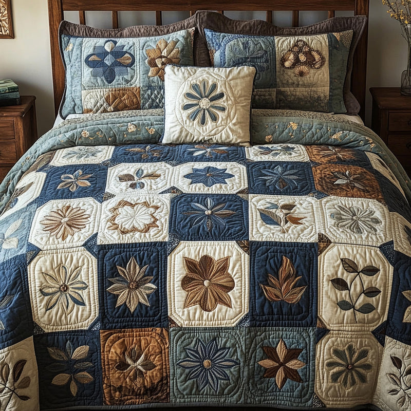 Floral Patchwork 3-Piece Bedding Set