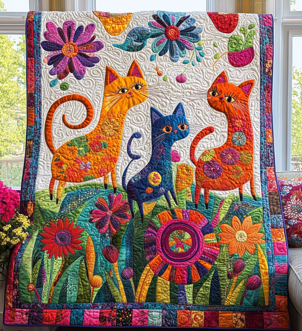 Artistic Feline Blanket