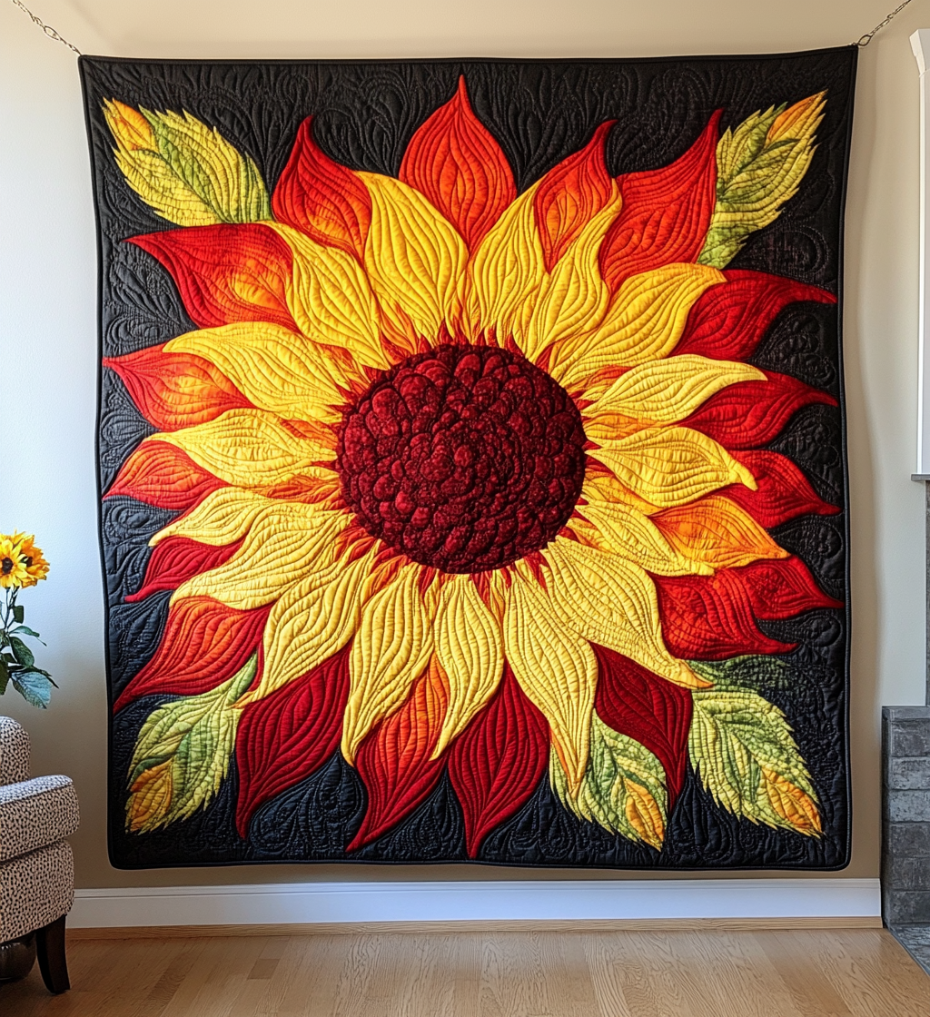 Artistic Sunflower Blanket
