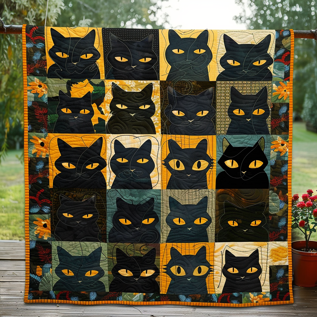 Autumn Black Cats Blanket