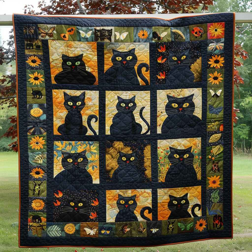 Autumn Black Cats Blanket