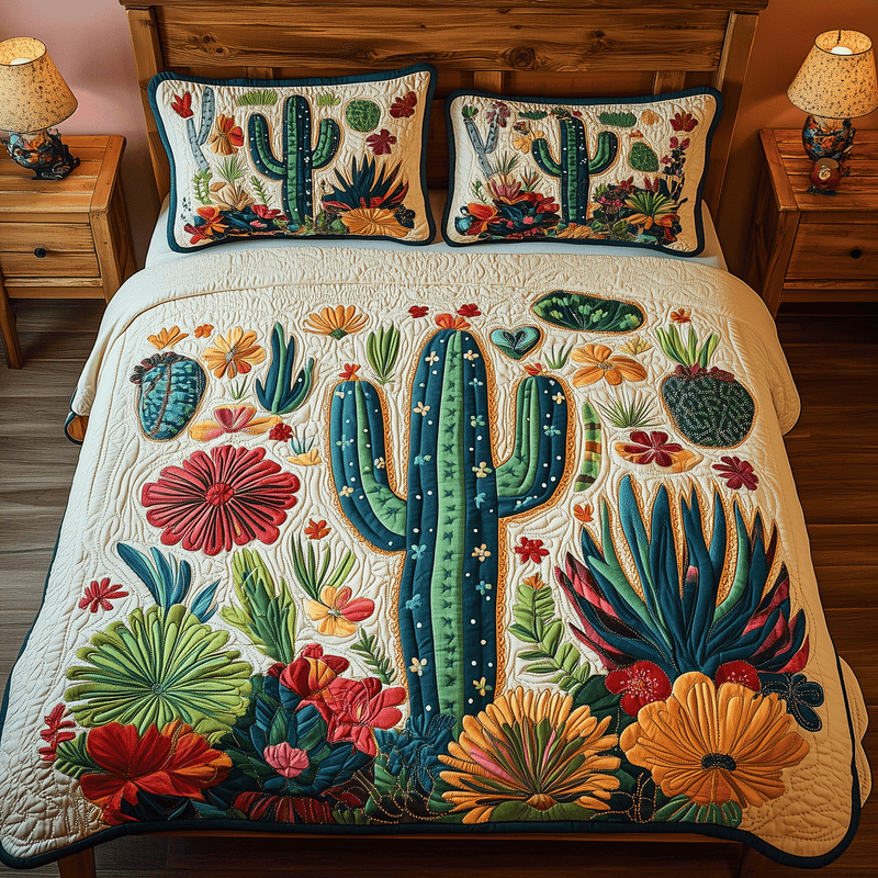 Botanical Cactus 3-Piece Bedding Set