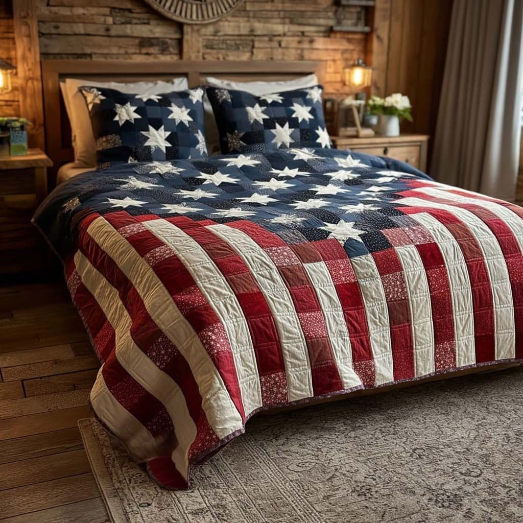 Freedom Star Pattern 3-Piece Bedding Set