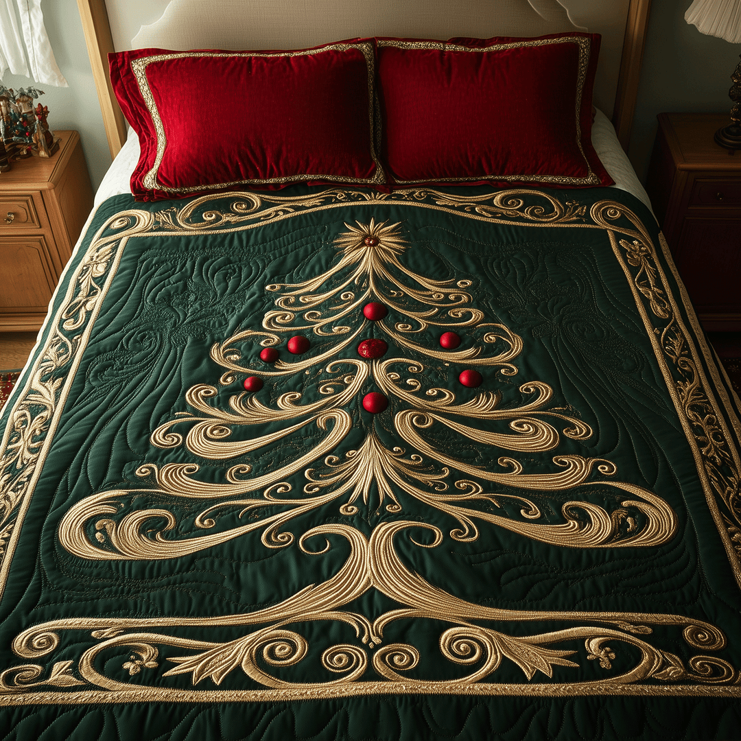 Opulent Christmas Tree 3-Piece Bedding Set