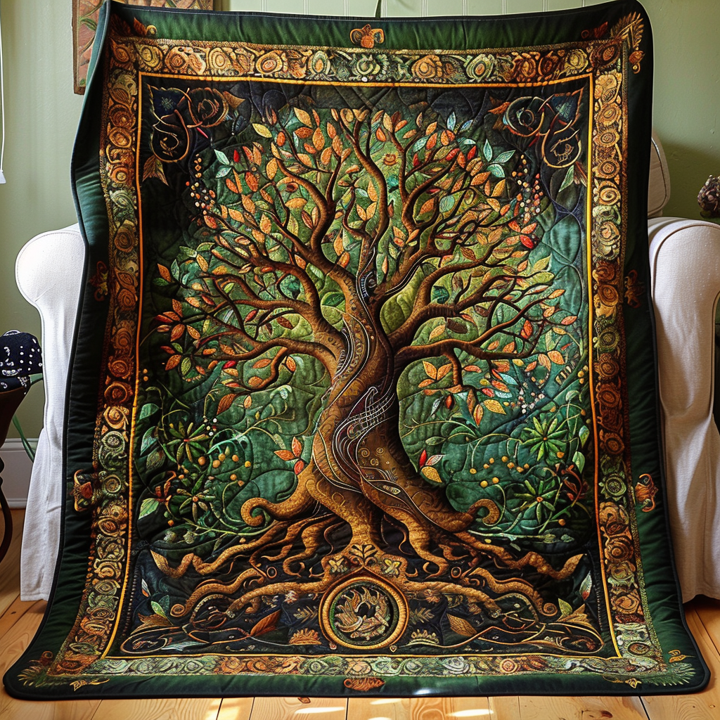 Artisan Celtic Knot Tree of Life Blanket